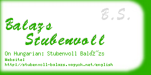 balazs stubenvoll business card